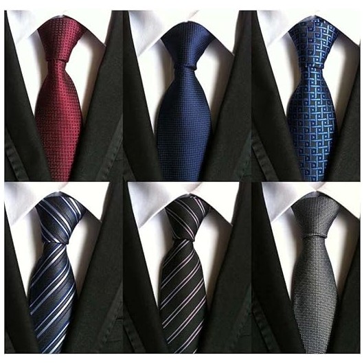 Weishang Lot 6 Pcs Classic Men's Silk Tie Necktie Woven Jacquard Neck Ties